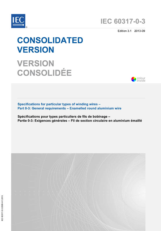Cover IEC 60317-0-3:2008+AMD1:2013 CSV (Consolidated Version)